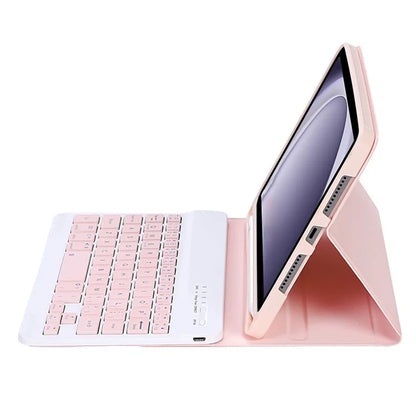 A221B For Samsung Galaxy Tab A9 X110 X115 Protective Leather Case + Bluetooth Keyboard with Pen Slot