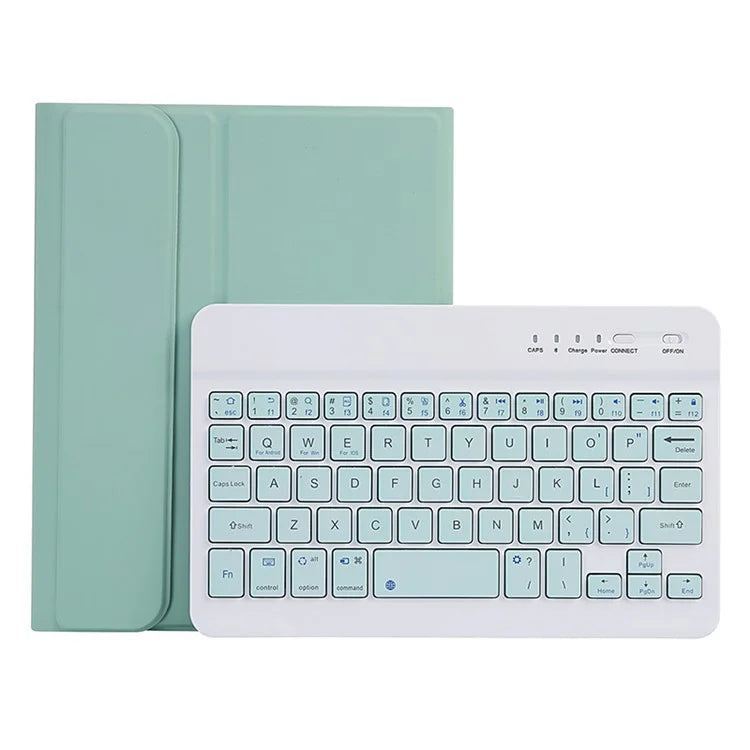 A221B For Samsung Galaxy Tab A9 X110 X115 Protective Leather Case + Bluetooth Keyboard with Pen Slot