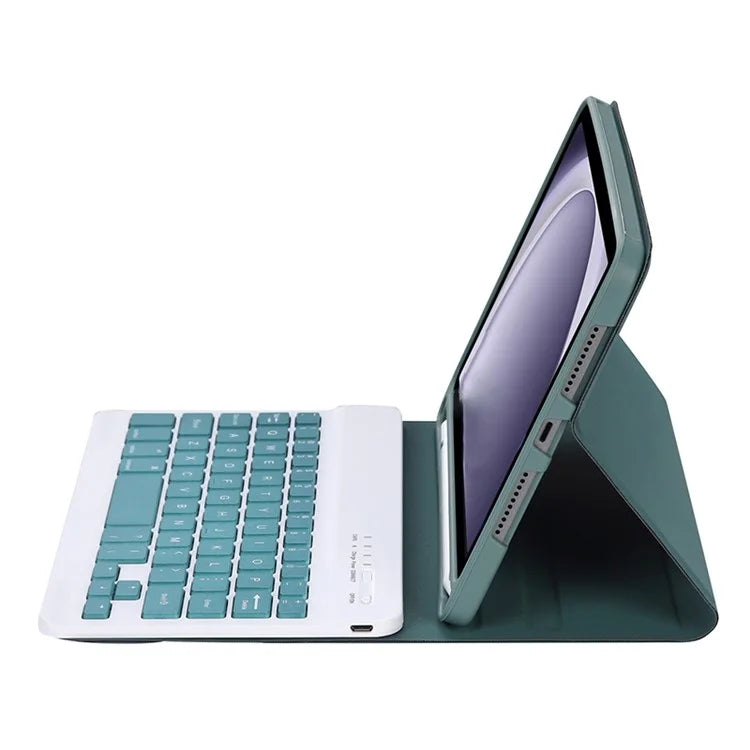 A221B For Samsung Galaxy Tab A9 X110 X115 Protective Leather Case + Bluetooth Keyboard with Pen Slot