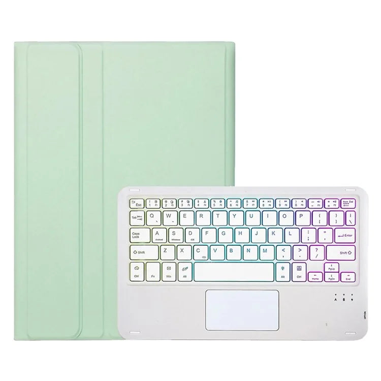 A09B-AS For Samsung Galaxy Tab A9+ X210 X215 X216 Leather Cover + Touchpad Bluetooth Keyboard with Backlight and Pen Slot