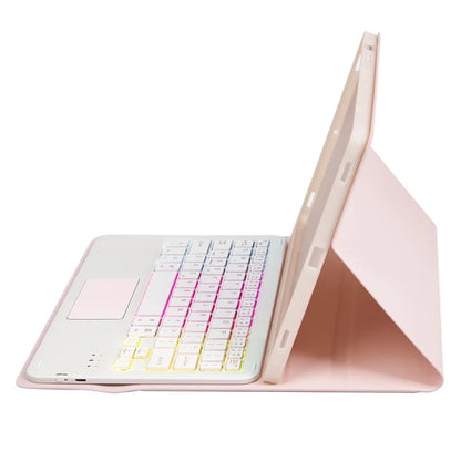 A09B-AS For Samsung Galaxy Tab A9+ X210 X215 X216 Leather Cover + Touchpad Bluetooth Keyboard with Backlight and Pen Slot