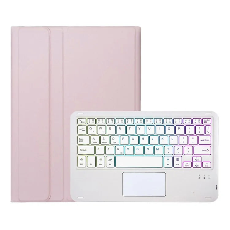 A09B-AS For Samsung Galaxy Tab A9+ X210 X215 X216 Leather Cover + Touchpad Bluetooth Keyboard with Backlight and Pen Slot