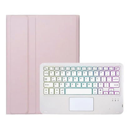 A09B-AS For Samsung Galaxy Tab A9+ X210 X215 X216 Leather Cover + Touchpad Bluetooth Keyboard with Backlight and Pen Slot