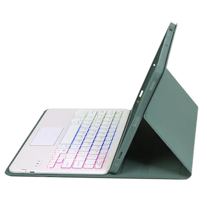A09B-AS For Samsung Galaxy Tab A9+ X210 X215 X216 Leather Cover + Touchpad Bluetooth Keyboard with Backlight and Pen Slot