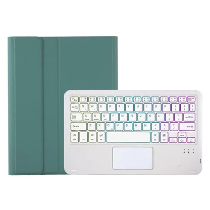 A09B-AS For Samsung Galaxy Tab A9+ X210 X215 X216 Leather Cover + Touchpad Bluetooth Keyboard with Backlight and Pen Slot