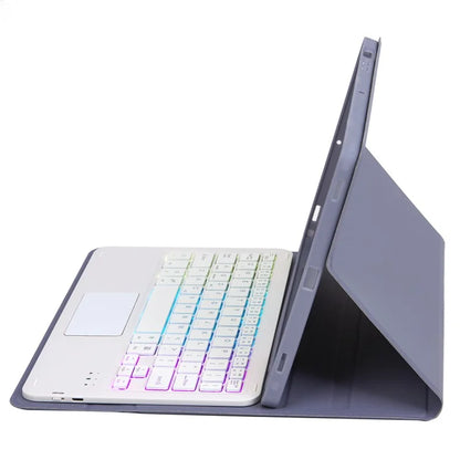 A09B-AS For Samsung Galaxy Tab A9+ X210 X215 X216 Leather Cover + Touchpad Bluetooth Keyboard with Backlight and Pen Slot