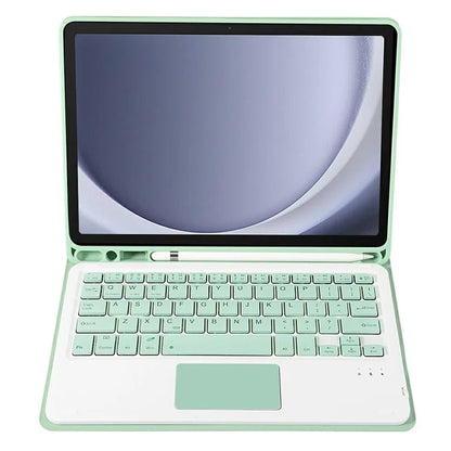 A09B-A For Samsung Galaxy Tab A9+ X210 X215 X216 Leather Case + Wireless Keyboard with Touchpad and Pen Slot