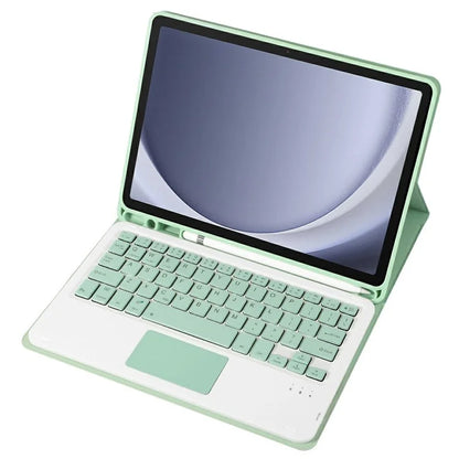 A09B-A For Samsung Galaxy Tab A9+ X210 X215 X216 Leather Case + Wireless Keyboard with Touchpad and Pen Slot