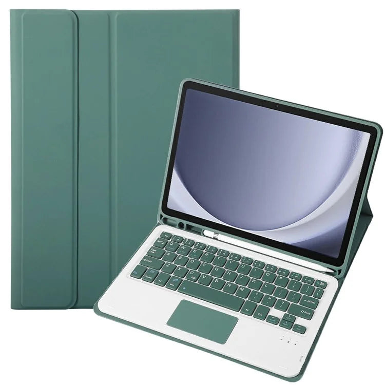 A09B-A For Samsung Galaxy Tab A9+ X210 X215 X216 Leather Case + Wireless Keyboard with Touchpad and Pen Slot