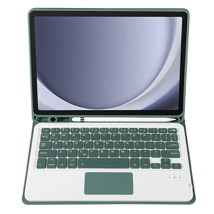 A09B-A For Samsung Galaxy Tab A9+ X210 X215 X216 Leather Case + Wireless Keyboard with Touchpad and Pen Slot