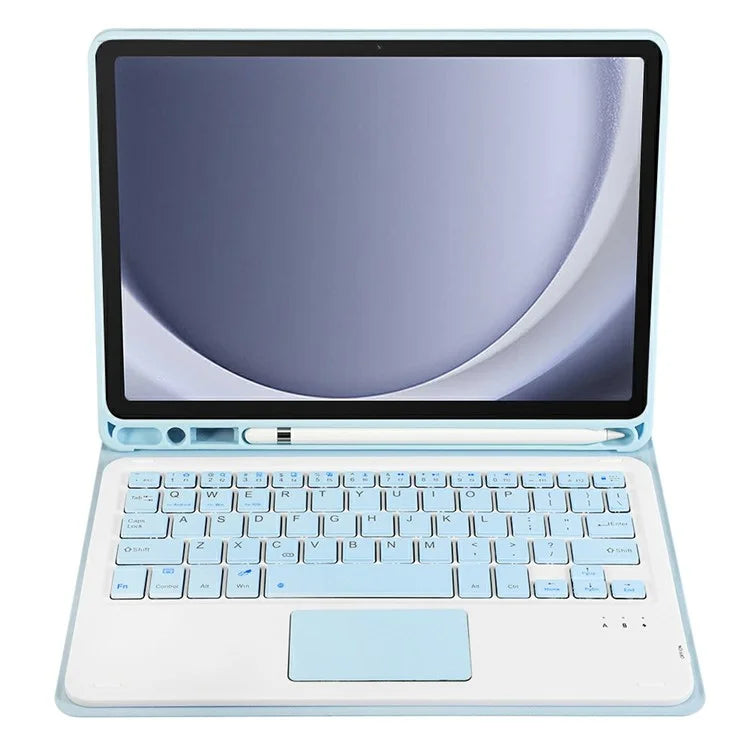 A09B-A For Samsung Galaxy Tab A9+ X210 X215 X216 Leather Case + Wireless Keyboard with Touchpad and Pen Slot