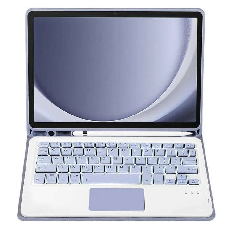 A09B-A For Samsung Galaxy Tab A9+ X210 X215 X216 Leather Case + Wireless Keyboard with Touchpad and Pen Slot