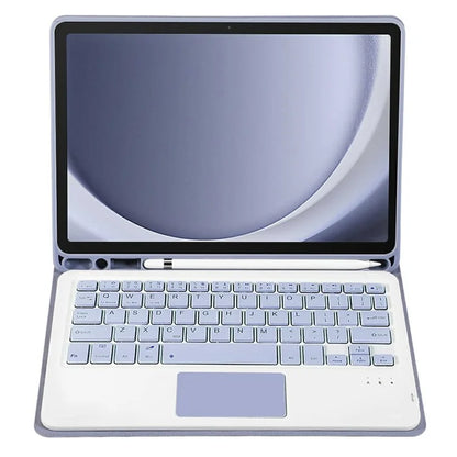 A09B-A For Samsung Galaxy Tab A9+ X210 X215 X216 Leather Case + Wireless Keyboard with Touchpad and Pen Slot