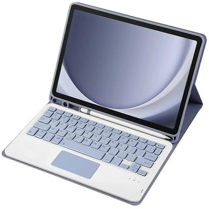 A09B-A For Samsung Galaxy Tab A9+ X210 X215 X216 Leather Case + Wireless Keyboard with Touchpad and Pen Slot