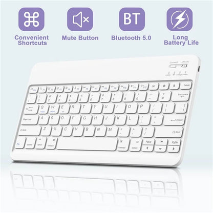 SK-T810 For Samsung Galaxy Tab S9+ SM-X810 / X816B / X818U Leather Case with Wireless Bluetooth Keyboard