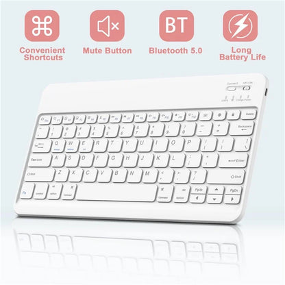 SK-T810 For Samsung Galaxy Tab S9+ SM-X810 / X816B / X818U Leather Case with Wireless Bluetooth Keyboard