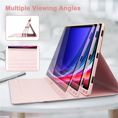 SK-T810 For Samsung Galaxy Tab S9+ SM-X810 / X816B / X818U Leather Case with Wireless Bluetooth Keyboard