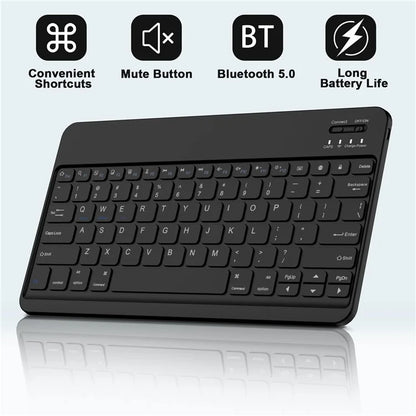 SK-T810 For Samsung Galaxy Tab S9+ SM-X810 / X816B / X818U Leather Case with Wireless Bluetooth Keyboard