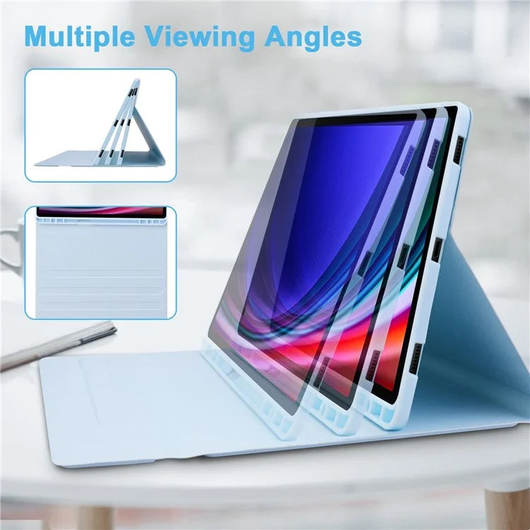 SK-T810 For Samsung Galaxy Tab S9+ SM-X810 / X816B / X818U Leather Case with Wireless Bluetooth Keyboard