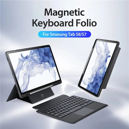 DUX DUCIS For Samsung Galaxy Tab S8 / Tab S7 PU Leather Case with Magnetic Detachable Bluetooth Keyboard