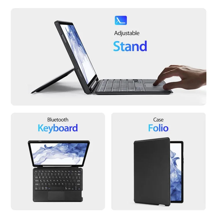 DUX DUCIS For Samsung Galaxy Tab S8 / Tab S7 PU Leather Case with Magnetic Detachable Bluetooth Keyboard