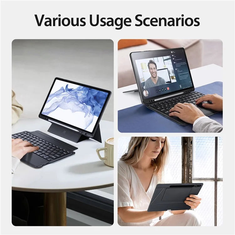 DUX DUCIS For Samsung Galaxy Tab S8 / Tab S7 PU Leather Case with Magnetic Detachable Bluetooth Keyboard