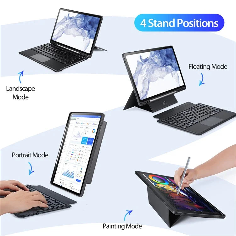 DUX DUCIS For Samsung Galaxy Tab S8 / Tab S7 PU Leather Case with Magnetic Detachable Bluetooth Keyboard