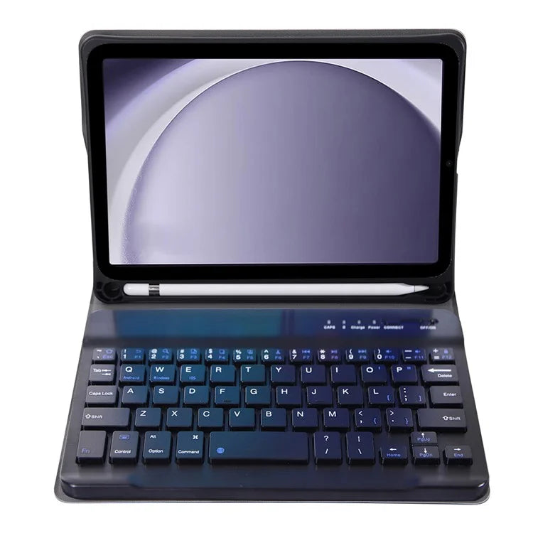 SK-X115 For Samsung Galaxy Tab A9 SM-X110 / X115 Bluetooth Keyboard Shockproof Case Leather Flip Tablet Cover