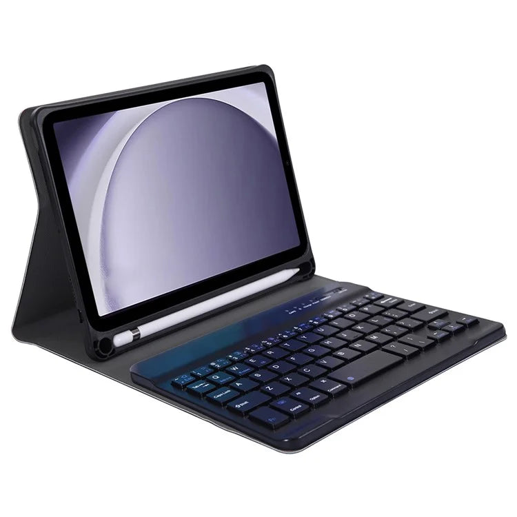 SK-X115 For Samsung Galaxy Tab A9 SM-X110 / X115 Bluetooth Keyboard Shockproof Case Leather Flip Tablet Cover