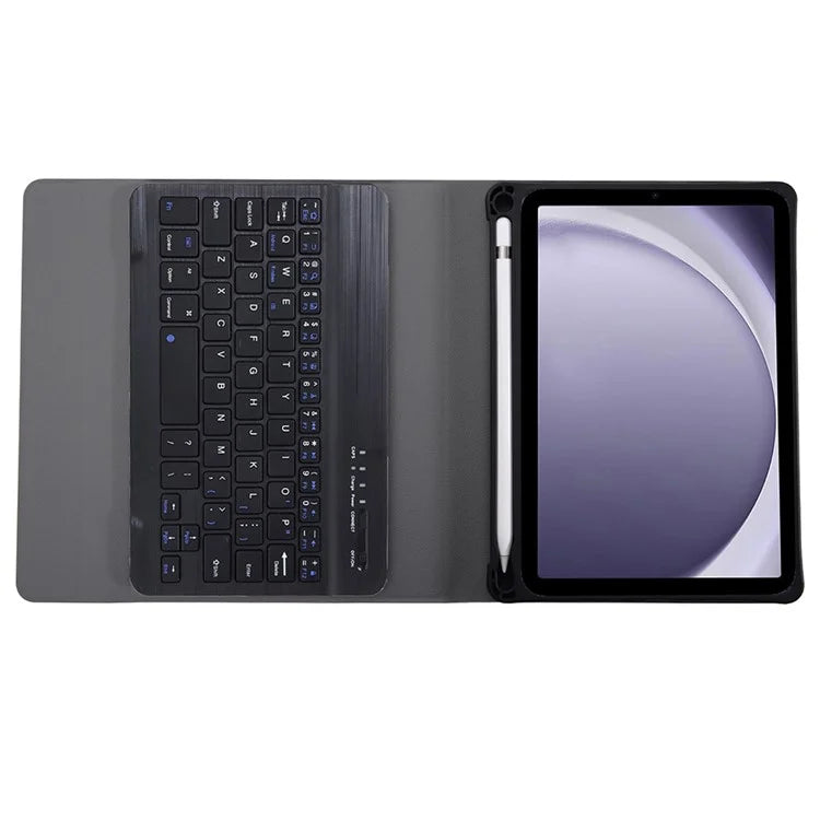 SK-X115 For Samsung Galaxy Tab A9 SM-X110 / X115 Bluetooth Keyboard Shockproof Case Leather Flip Tablet Cover