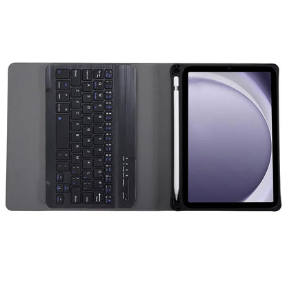 SK-X115 For Samsung Galaxy Tab A9 SM-X110 / X115 Bluetooth Keyboard Shockproof Case Leather Flip Tablet Cover
