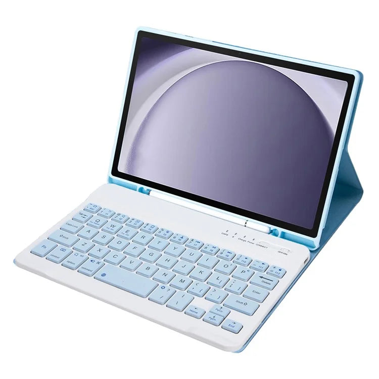 SK-X115 For Samsung Galaxy Tab A9 SM-X110 / X115 Bluetooth Keyboard Shockproof Case Leather Flip Tablet Cover