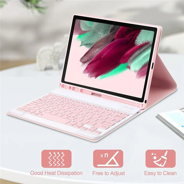 SK-X115 For Samsung Galaxy Tab A9 SM-X110 / X115 Bluetooth Keyboard Shockproof Case Leather Flip Tablet Cover