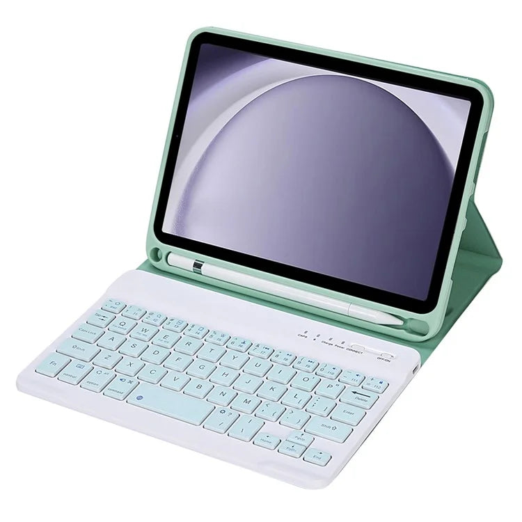 SK-X115 For Samsung Galaxy Tab A9 SM-X110 / X115 Bluetooth Keyboard Shockproof Case Leather Flip Tablet Cover