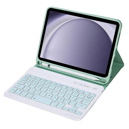 SK-X115 For Samsung Galaxy Tab A9 SM-X110 / X115 Bluetooth Keyboard Shockproof Case Leather Flip Tablet Cover