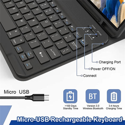 A11 For iPad Pro 11-inch (2018) / (2020) / (2021) / (2022) Bluetooth Keyboard Set with Mouse, Rotating Kickstand Tablet Case