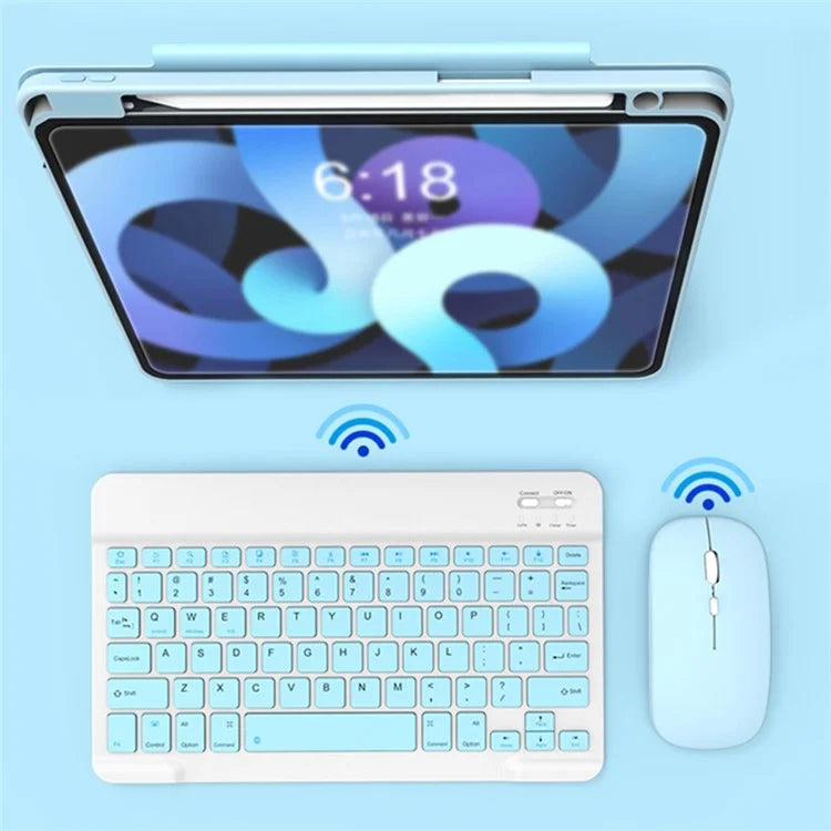A11 For iPad Pro 11-inch (2018) / (2020) / (2021) / (2022) Bluetooth Keyboard Set with Mouse, Rotating Kickstand Tablet Case