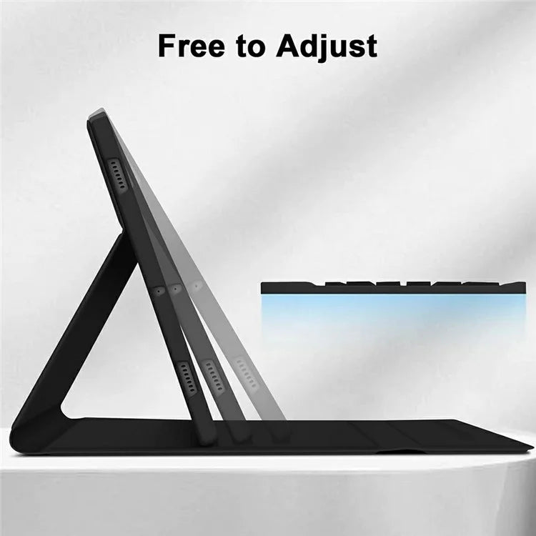 SK-X510 For Samsung Galaxy Tab S9 FE SM-X510 / X516 / X518 Bluetooth Keyboard Tablet Case PU Flip Cover