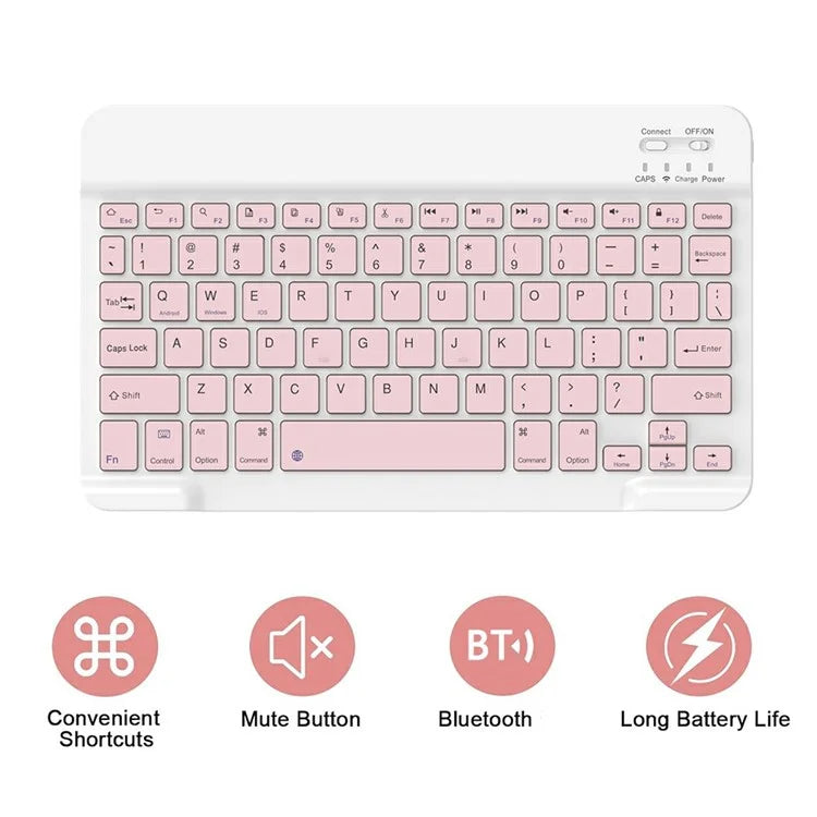 SK-X510 For Samsung Galaxy Tab S9 FE SM-X510 / X516 / X518 Bluetooth Keyboard Tablet Case PU Flip Cover