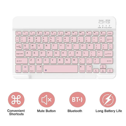 SK-X510 For Samsung Galaxy Tab S9 FE SM-X510 / X516 / X518 Bluetooth Keyboard Tablet Case PU Flip Cover