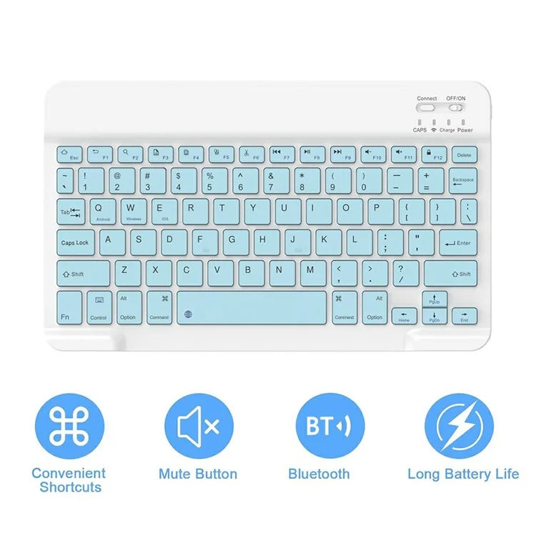 SK-X510 For Samsung Galaxy Tab S9 FE SM-X510 / X516 / X518 Bluetooth Keyboard Tablet Case PU Flip Cover