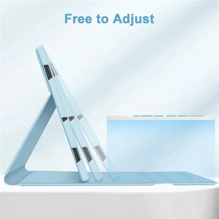 SK-X510 For Samsung Galaxy Tab S9 FE SM-X510 / X516 / X518 Bluetooth Keyboard Tablet Case PU Flip Cover