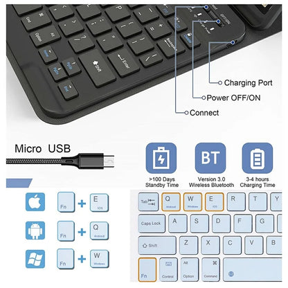 SK-X510 For Samsung Galaxy Tab S9 FE SM-X510 / X516 / X518 Bluetooth Keyboard Tablet Case PU Flip Cover