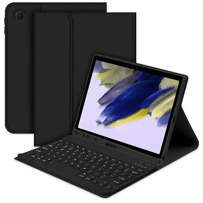 SK For Samsung Galaxy Tab A9+ Detachable Bluetooth Keyboard Tablet Case PU Leather Flip Cover