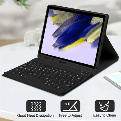 SK For Samsung Galaxy Tab A9+ Detachable Bluetooth Keyboard Tablet Case PU Leather Flip Cover
