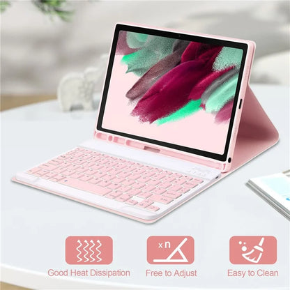 SK For Samsung Galaxy Tab A9+ Detachable Bluetooth Keyboard Tablet Case PU Leather Flip Cover