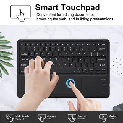 SK-1296 For iPad Pro 12.9-inch (2018) / (2020) / (2021) / (2022) Touchpad Bluetooth Keyboard with Protective Tablet Case