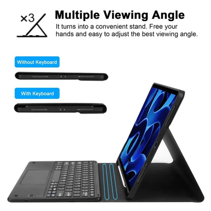 SK-1296 For iPad Pro 12.9-inch (2018) / (2020) / (2021) / (2022) Touchpad Bluetooth Keyboard with Protective Tablet Case
