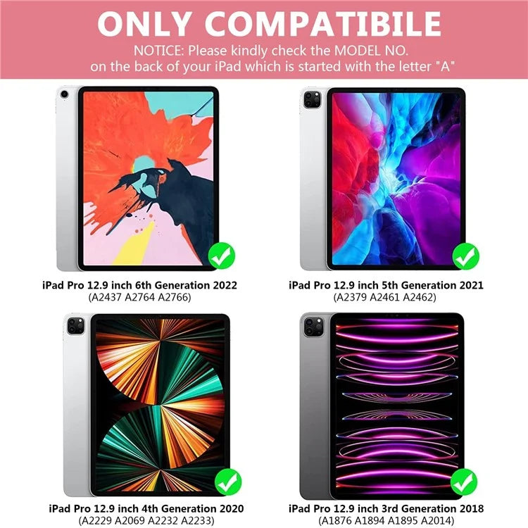 SK-1296 For iPad Pro 12.9-inch (2018) / (2020) / (2021) / (2022) Touchpad Bluetooth Keyboard with Protective Tablet Case