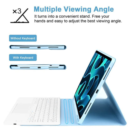 SK-1296 For iPad Pro 12.9-inch (2018) / (2020) / (2021) / (2022) Touchpad Bluetooth Keyboard with Protective Tablet Case